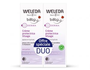 WELEDA Duo Crme Protectrice Visage Mauve Blanche - 2 x 50 ml